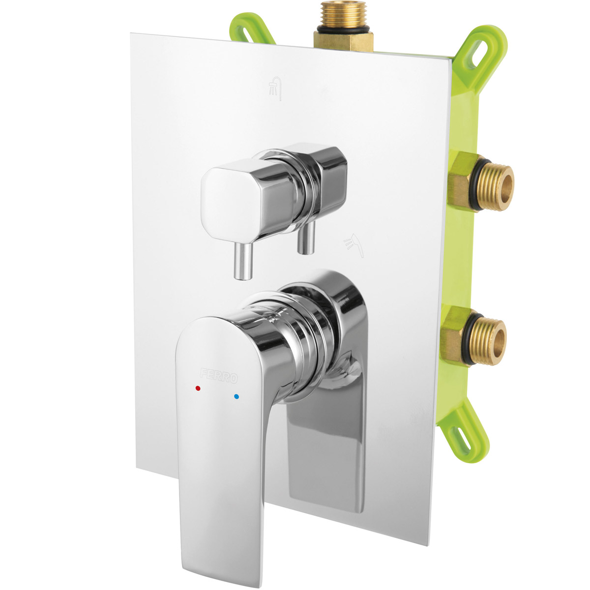 Μίκτης ντους 3 εξόδων ALGEO SQUARE BAQ7P3BOX FERRO