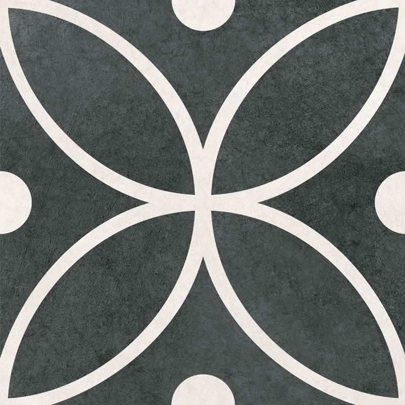Πλακάκι RETRO Flor Black KARAG 30x30cm